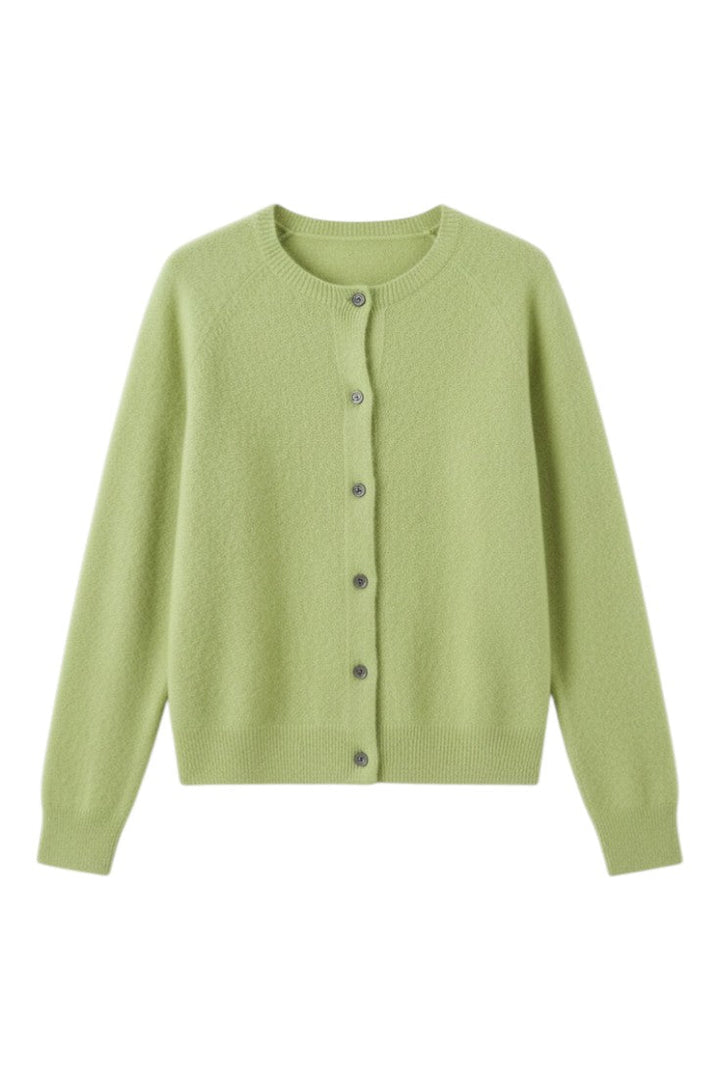 Cardigan con Bottoni e Scollo Rotondo in Lana Merino | Ideale per Uso Quotidiano in Mezza Stagione