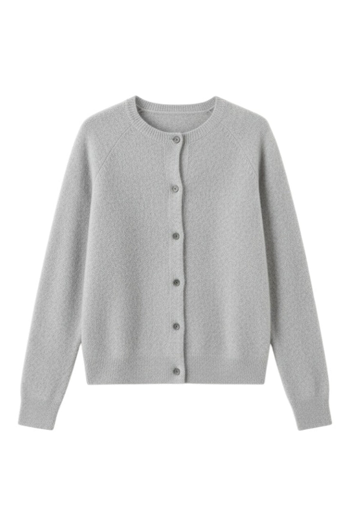 Cardigan con Bottoni e Scollo Rotondo in Lana Merino | Ideale per Uso Quotidiano in Mezza Stagione
