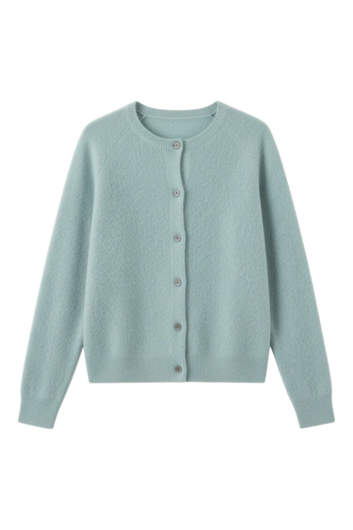 Cardigan con Bottoni e Scollo Rotondo in Lana Merino | Ideale per Uso Quotidiano in Mezza Stagione