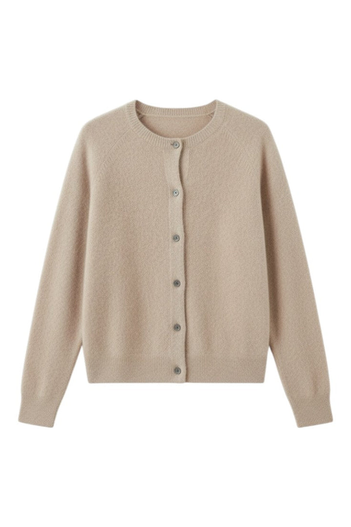Cardigan con Bottoni e Scollo Rotondo in Lana Merino | Ideale per Uso Quotidiano in Mezza Stagione