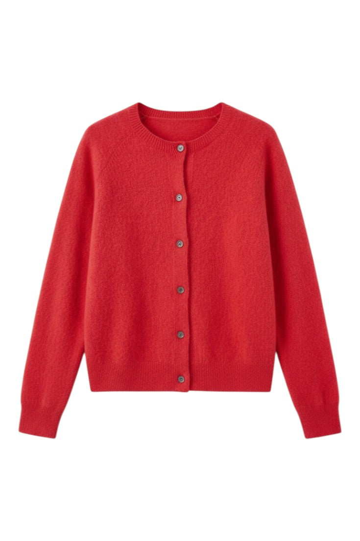 Cardigan con Bottoni e Scollo Rotondo in Lana Merino | Ideale per Uso Quotidiano in Mezza Stagione