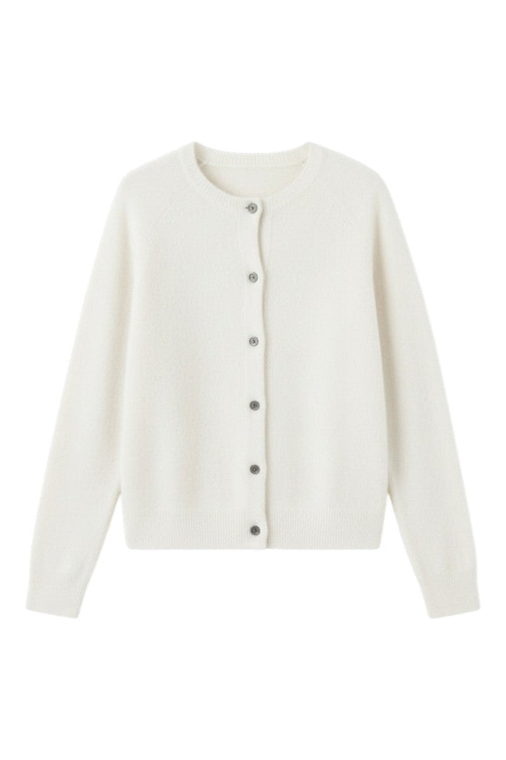 Cardigan con Bottoni e Scollo Rotondo in Lana Merino | Ideale per Uso Quotidiano in Mezza Stagione