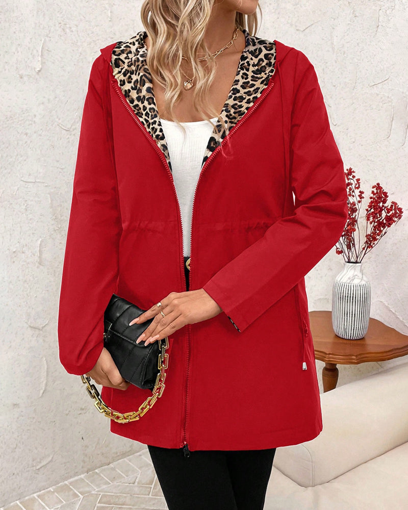 Leona | Cappotto Reversibile Leopardato con Cappuccio