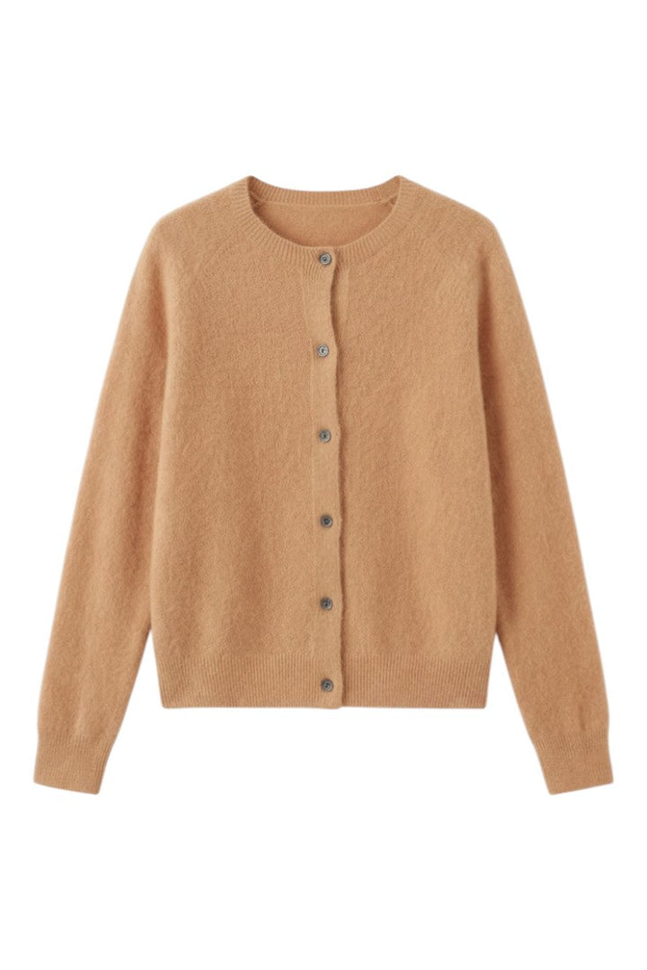 Cardigan con Bottoni e Scollo Rotondo in Lana Merino | Ideale per Uso Quotidiano in Mezza Stagione
